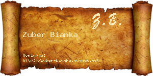 Zuber Bianka névjegykártya